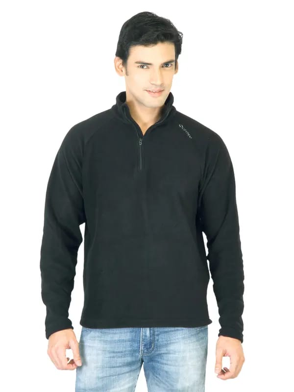 Quechua Men Warm Fleece Black Jacket