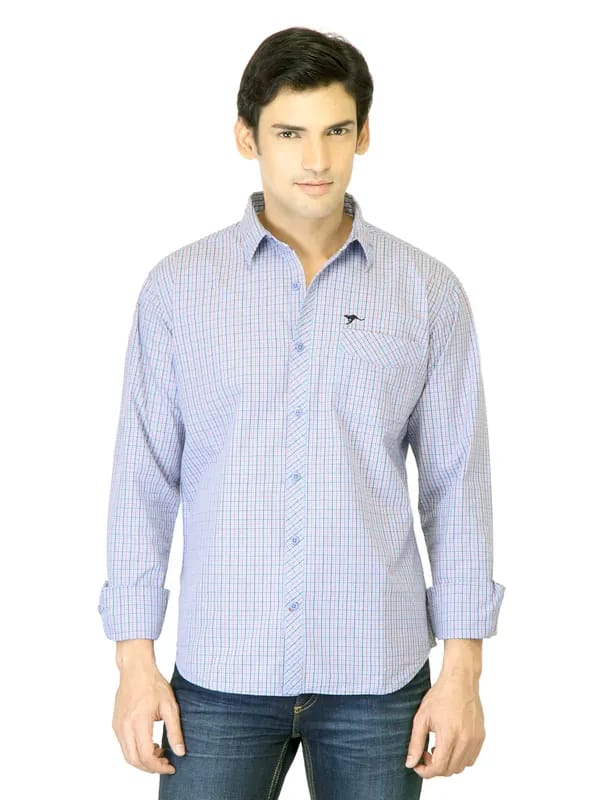 Highlander Men Blue Check Shirt