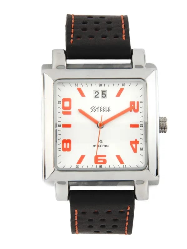 Maxima Men Ssteele White Dial Watch