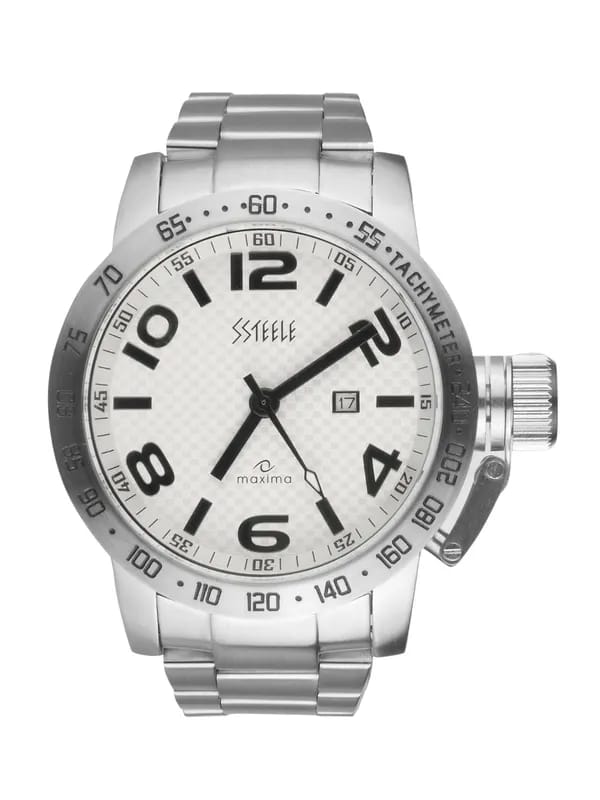 Maxima Ssteele Men White Watch