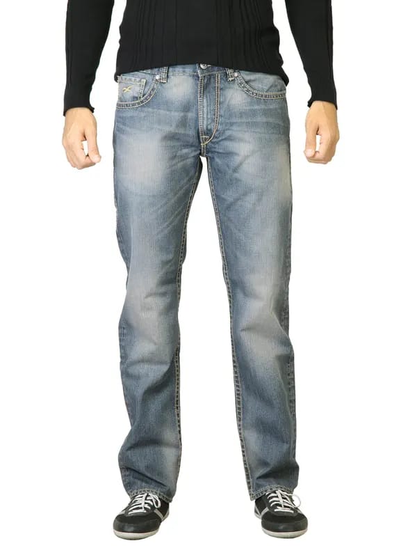 Deni Yo Men Blue Washed Slim Fit Jeans