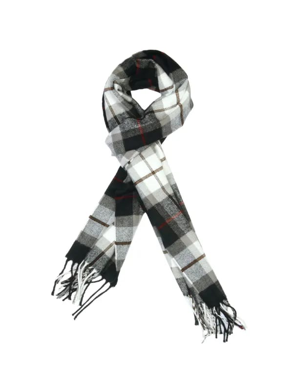 Lino Perros Men Black Check Scarf