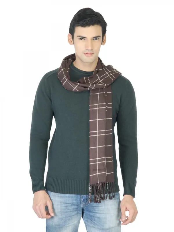 Arrow Men Brown Check Scarf