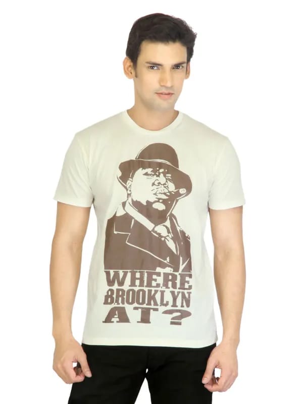 Music Men Off White Printed T-shirt