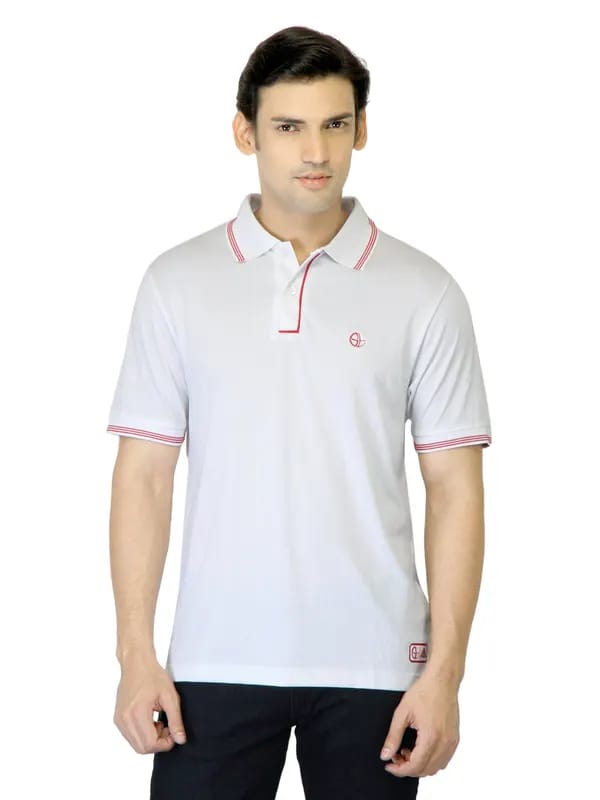 ADIDAS Men White Polo T-shirt