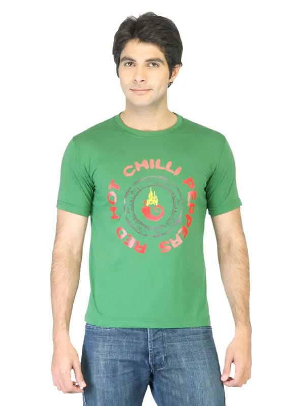 Peter England Men Green Printed T-shirt