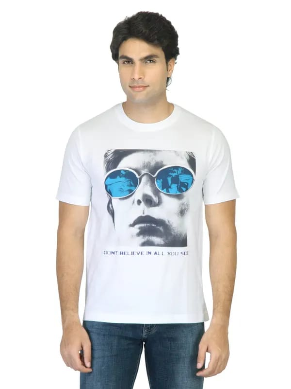 Locomotive Men White Printed T-shirt