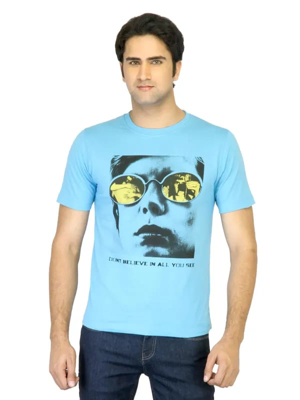 Locomotive Men Printed Blue T-shirt