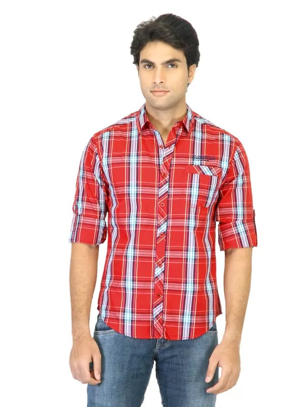 Locomotive Men Check Red Shirt