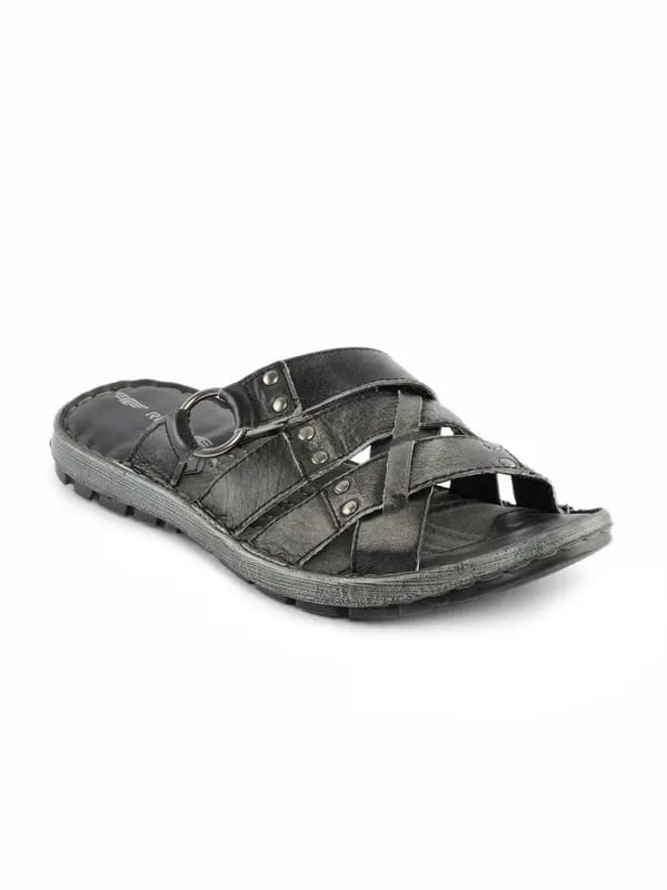 Red Tape Men Black Sandals