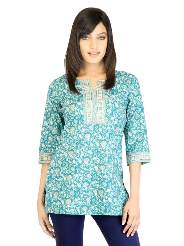 Aurelia Women Blue Printed Kurti
