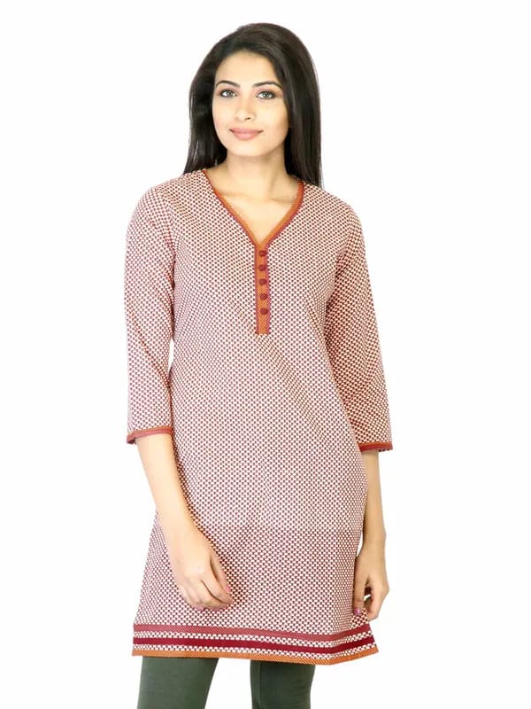 Mother Earth Women Beige Printed Kurta