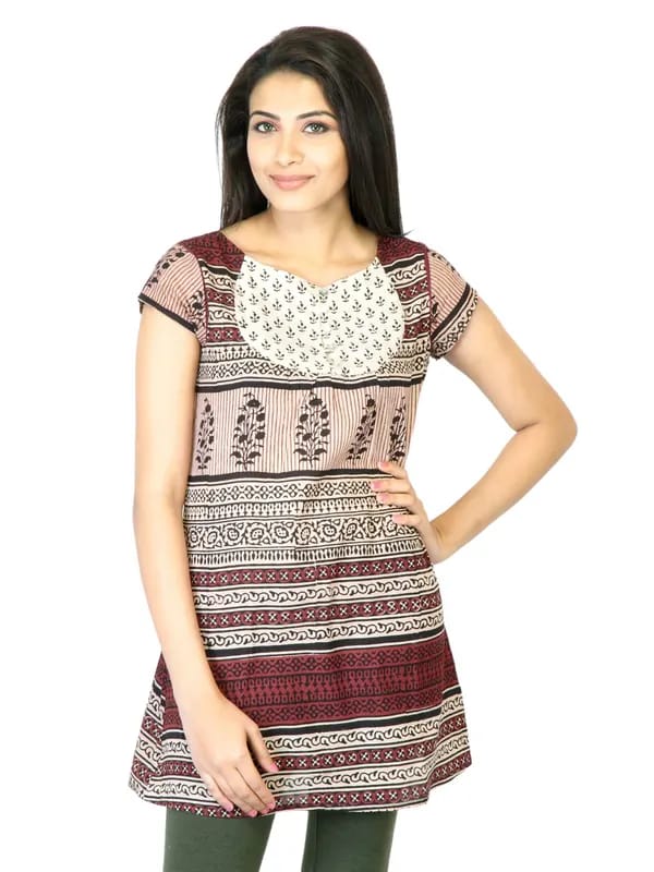 Mother Earth Women Red Printed Kurti