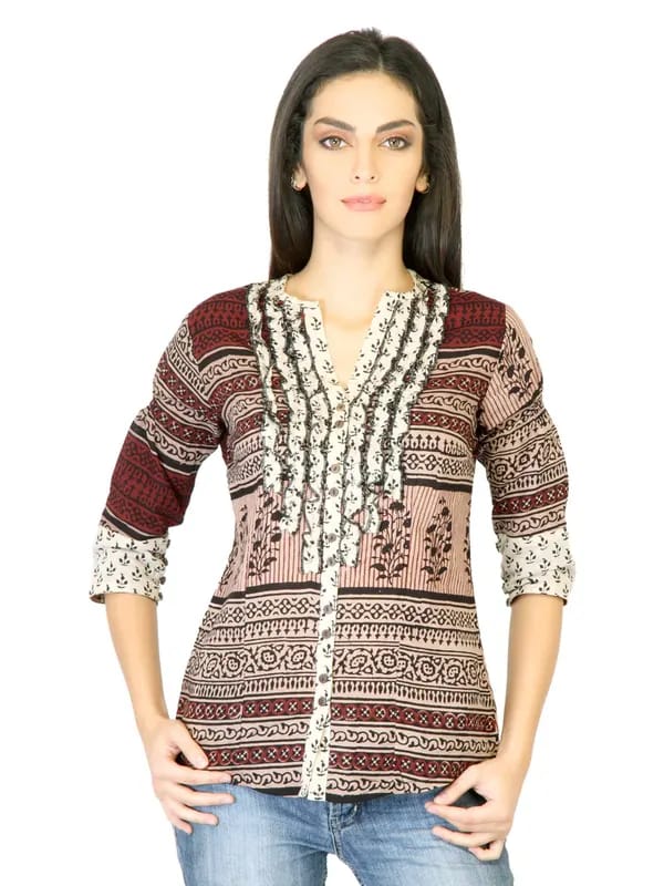 Mother Earth Women Black Printed Top