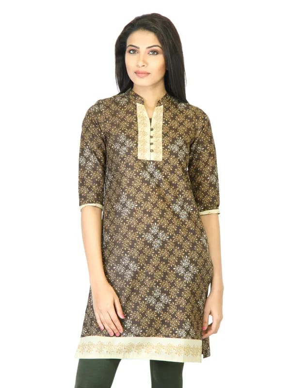 Vishudh Women Brown Printed Kurta