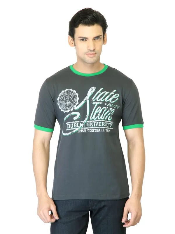 Locomotive Men Grey Printed T-Shirt