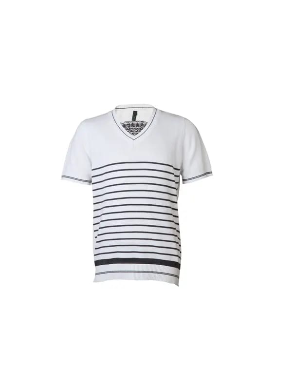 United Colors of Benetton Kids Boys White Striped T-shirt