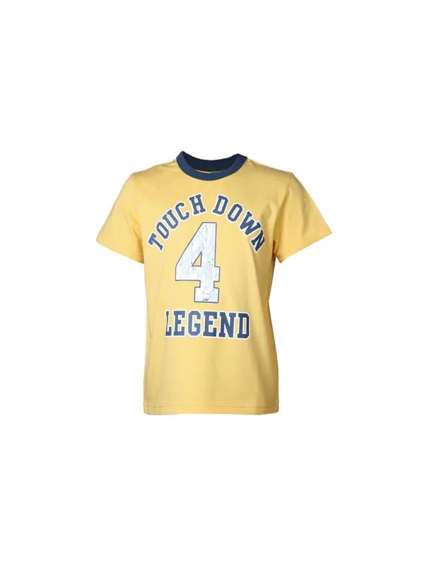 United Colors of Benetton Kids Boys Yellow Printed T-shirt