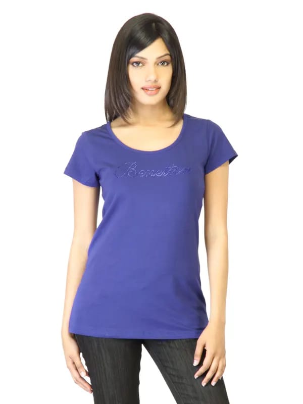 United Colors of Benetton Women Blue T-shirt