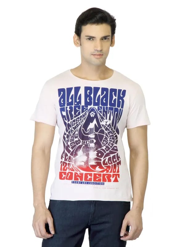 United Colors of Benetton Men Pink Printed T-shirt