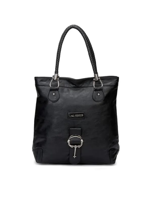 Lino Perros Women Leatherette Black Handbag