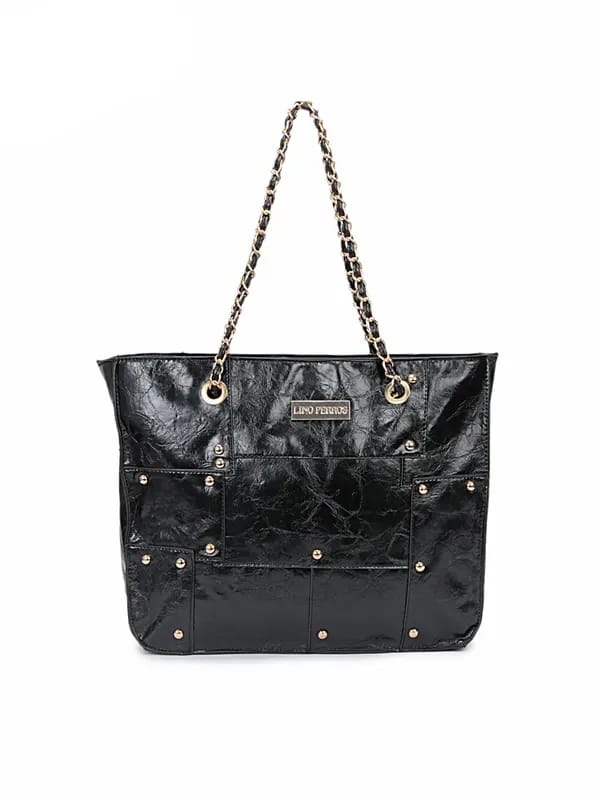 Lino Perros Women Leatherette Black Handbag