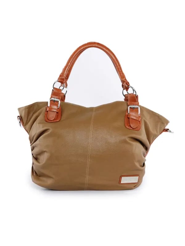 Lino Perros Women Leatherette Brown Handbag