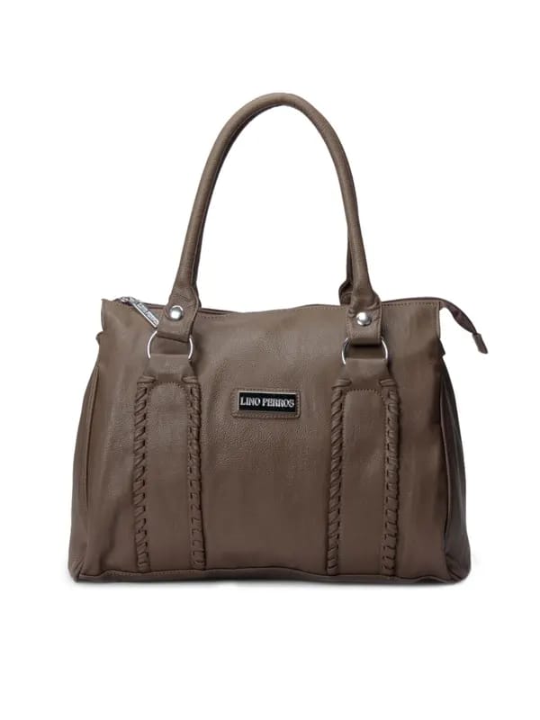 Lino Perros Women Leatherette Brown Handbag