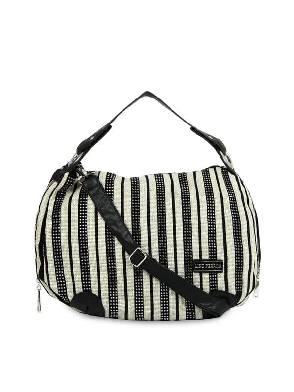 Lino Perros Women Beige and Black Handbag