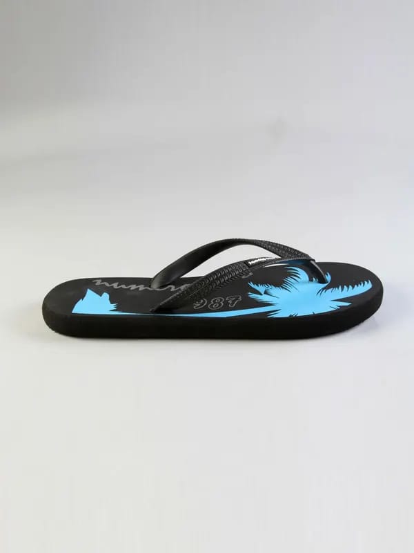 Numero Uno Men's Casual Graphic Black Flip Flop