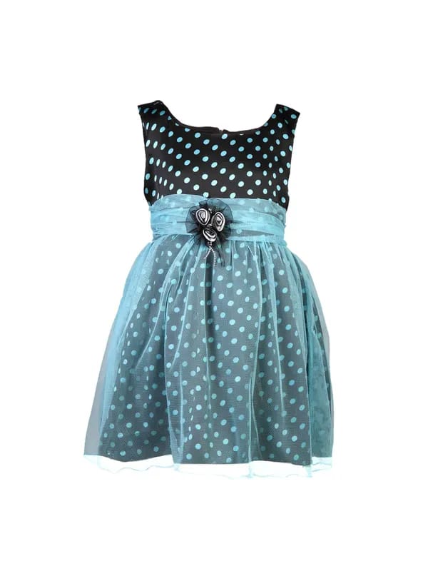 Doodle Kids Girls Polka Dot Black Dress
