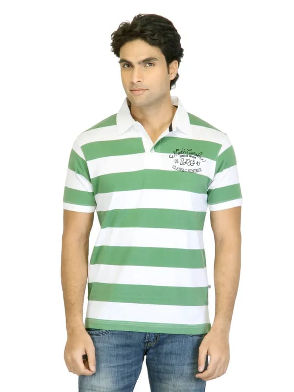 Wrangler Men Green Polo T-shirt