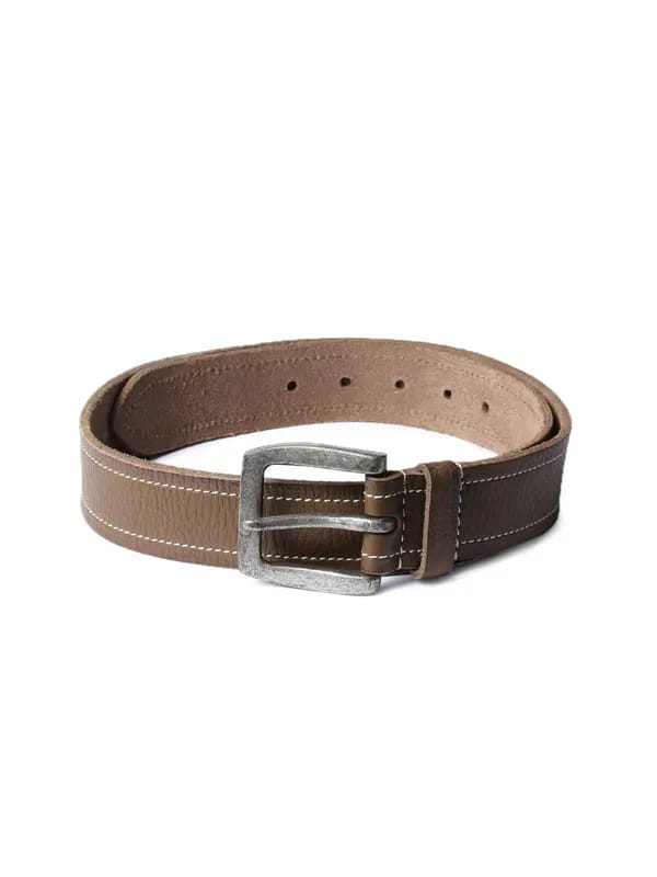 Wrangler Men Leather Brown Belt