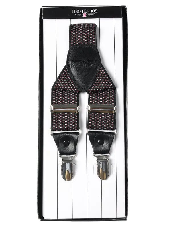 Lino Perros Men Black Suspenders