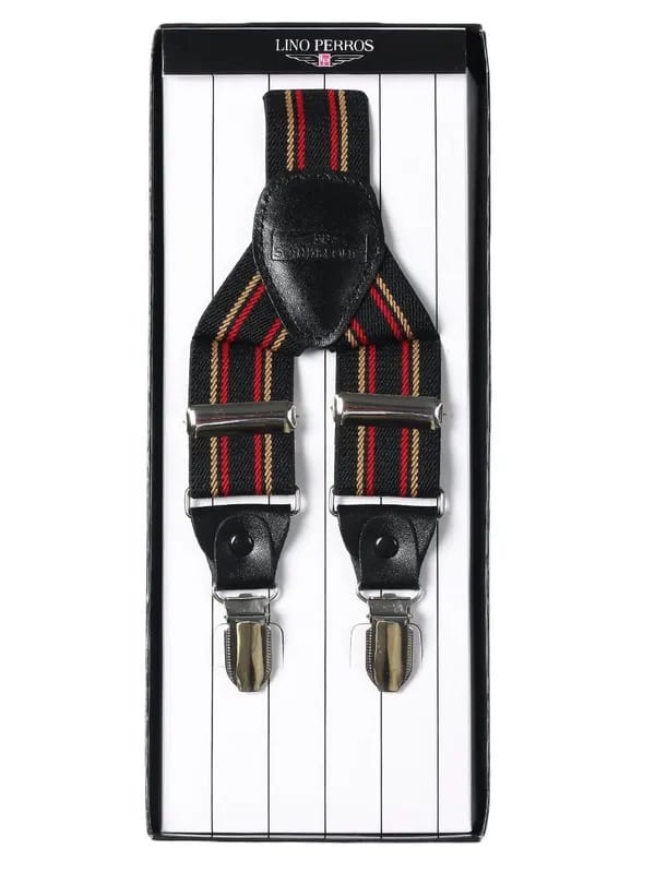 Lino Perros Men Black Suspenders