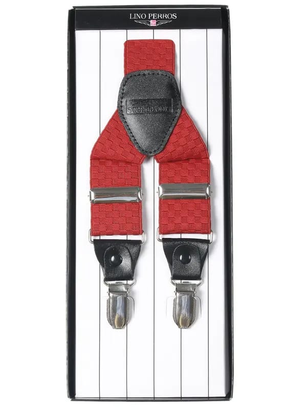 Lino Perros Men Red Suspenders