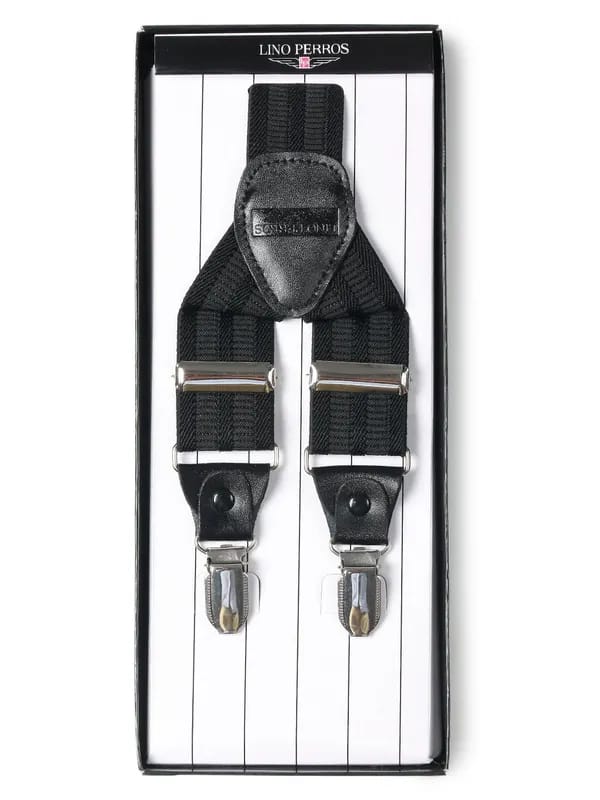 Lino Perros Men Black Suspenders