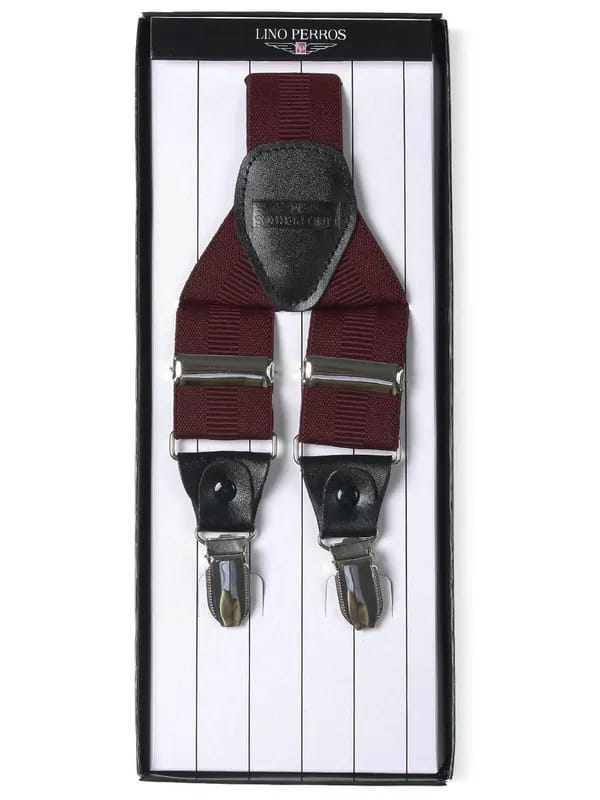 Lino Perros Men Maroon Suspenders