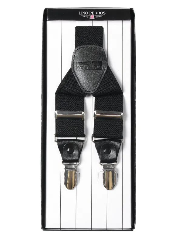 Lino Perros Men Black Suspenders