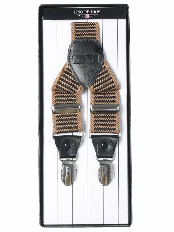 Lino Perros Men Black & Brown Suspenders