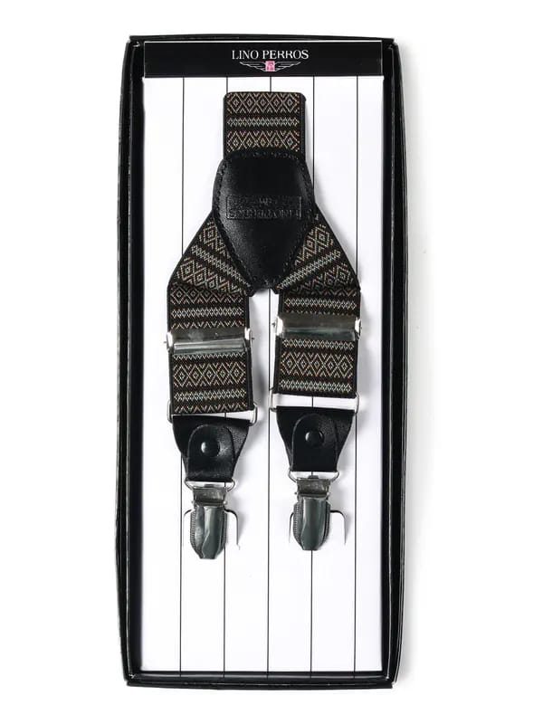 Lino Perros Men Black Suspenders