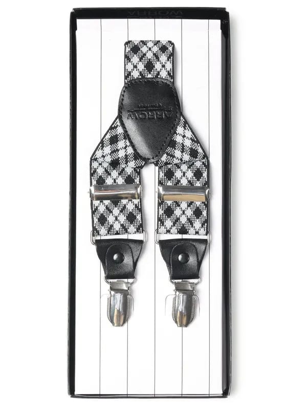 Arrow Men Black & White Suspenders