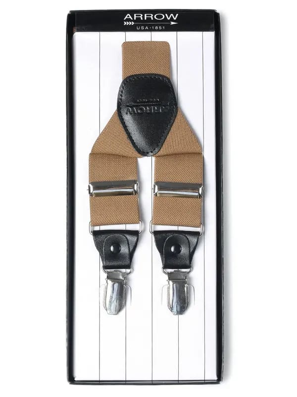Arrow Men Light Brown Suspenders
