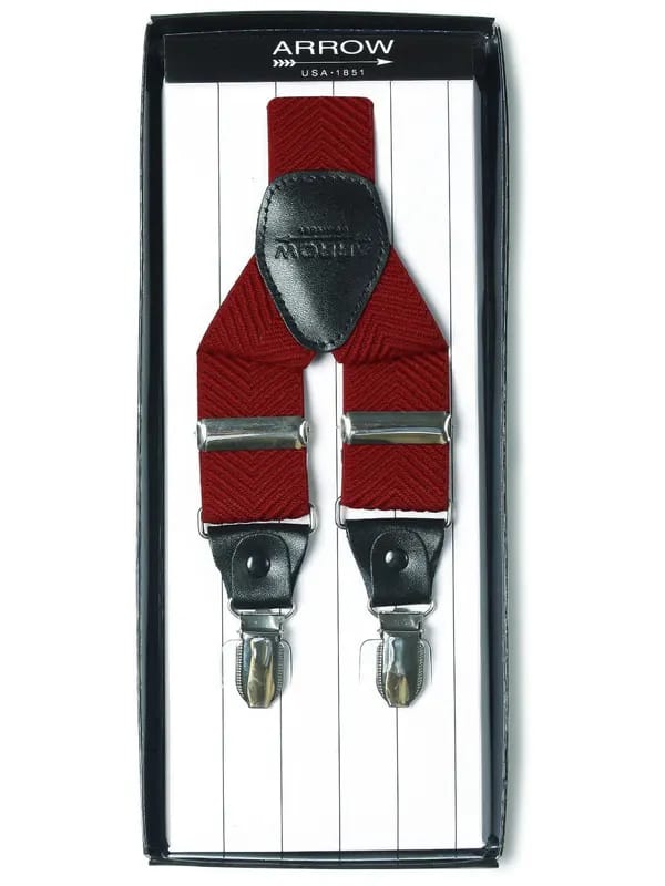 Arrow Men Red Suspenders