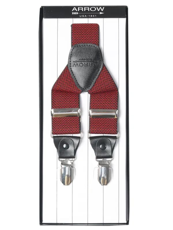 Arrow Men Maroon Suspenders