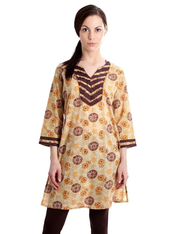 Diva Women Printed Brown Kurta