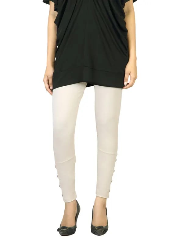 Femella Women Cream Leggings
