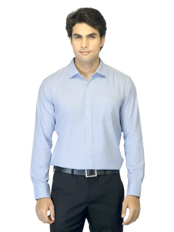 John Miller Men Check Blue Shirt