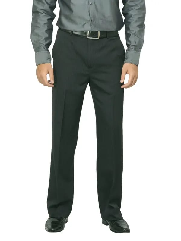 John Miller Men Striped Black Trousers
