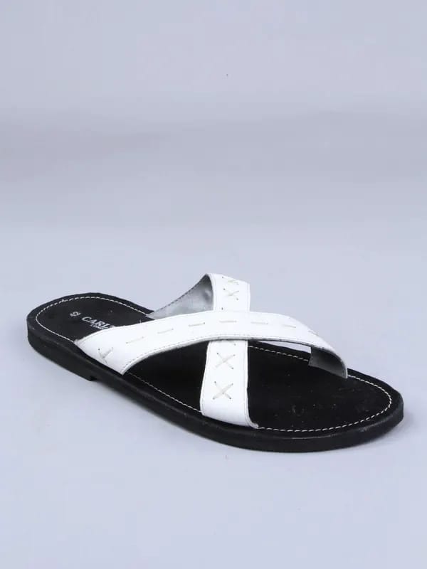 Carlton London Men White Strapped Sandal